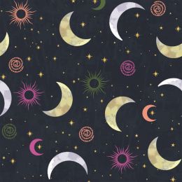 Moonlight Fabric | Crescent Moon - Metallic