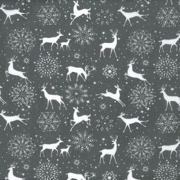 Christmas Fun Fabric | Reindeers Grey