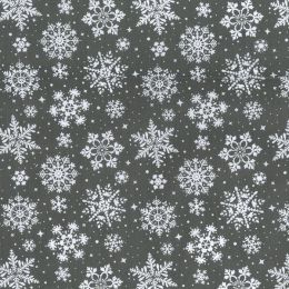Christmas Fun Fabric | Snowflakes All Over Grey