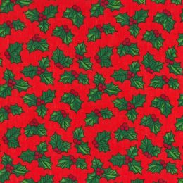 Christmas Fun Fabric | Holly Red