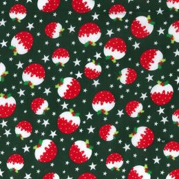 Christmas Fun Fabric | Christmas Pudding Green