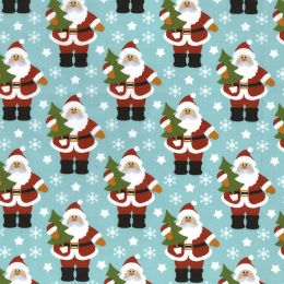 Christmas Fun Fabric | Santa Claus Light Blue
