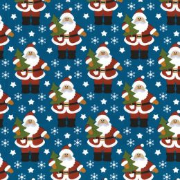 Christmas Fun Fabric | Santa Claus Blue