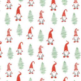 Christmas Fun Fabric | Gonks & Trees Cream