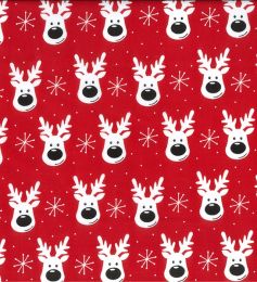 Christmas Fun Fabric | Rudolph The Red Nose Reindeer Red