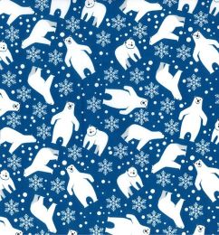 Christmas Fun Fabric | Polar Bear Snow Flakes