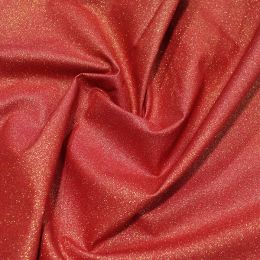Glitter Cotton Fabric | Shimmer Red/Gold