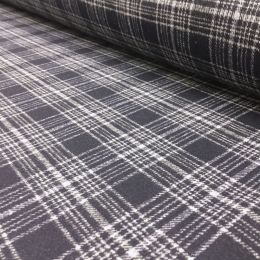 Wool Blend Fabric | Check Navy