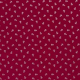 Cotton Rich Jersey Fabric | Foil - Anchors Bordeaux
