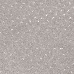 Cotton Rich Jersey Fabric | Foil - Anchors Silver Grey