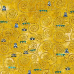 Metallic Robert Kaufman Fabric | Gustav Klimt - Swirls Gold