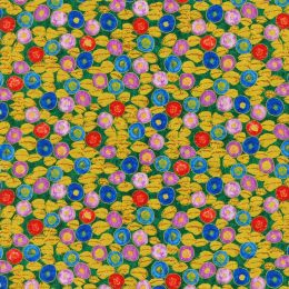 Metallic Robert Kaufman Fabric | Gustav Klimt - Dots Multicoloured