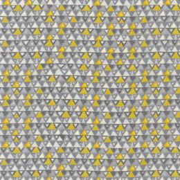 Metallic Robert Kaufman Fabric | Gustav Klimt - Triangles Grey