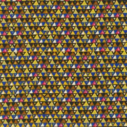 Metallic Robert Kaufman Fabric | Gustav Klimt - Triangles Cobalt