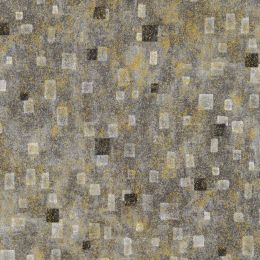 Metallic Robert Kaufman Fabric | Gustav Klimt - Abstract Tiles Charcoal