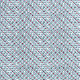 Cotton Print Fabric | Floral Oval Pea Green