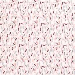 Cotton Print Fabric | Scattered Leaves Palest Peach