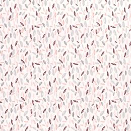 Cotton Print Fabric | Scattered Leaves Off White