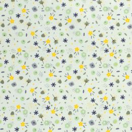 Cotton Print Fabric | Scattered Blooms Pale Green