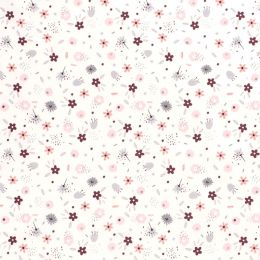 Cotton Print Fabric | Scattered Blooms Off White