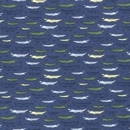 Cotton Print Fabric | Crocodile Snap French Navy