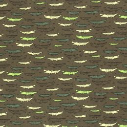 Cotton Print Fabric | Crocodile Snap Khaki