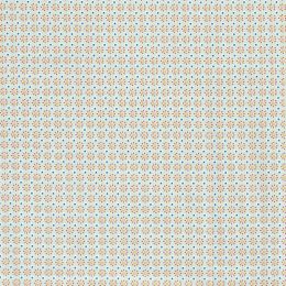 Cotton Print Fabric | Linear Daisy Green