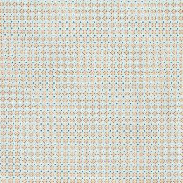 Cotton Print Fabric | Linear Daisy Green