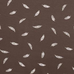 Stitch It Classic Jersey Fabric | Feathers Dusty Brown