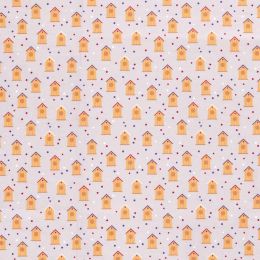 Cotton Print Fabric | Bird House Taupe