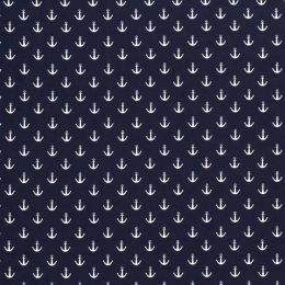 Cotton Print Fabric | Sail Away - Anchors Navy