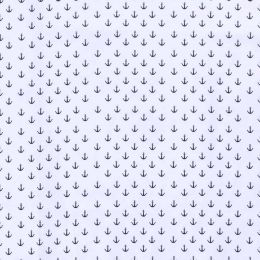 Cotton Print Fabric | Sail Away - Anchors Small Ice Blue
