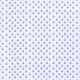 Cotton Print Fabric | Sail Away - Anchors Small Ice Blue