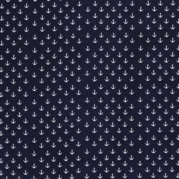 Cotton Print Fabric | Sail Away - Anchors Small Navy