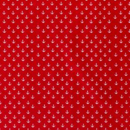 Cotton Print Fabric | Sail Away - Anchors Small Red