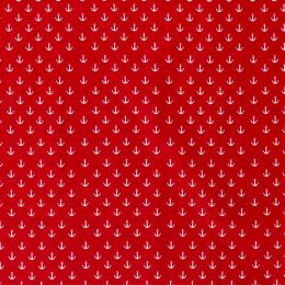 Cotton Print Fabric | Sail Away - Anchors Small Red
