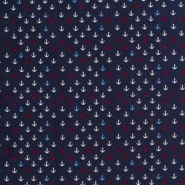 Cotton Print Fabric | Sail Away - Anchors Small Navy Multi
