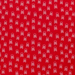 Cotton Print Fabric | Sail Away - Skull & Crossbones Red