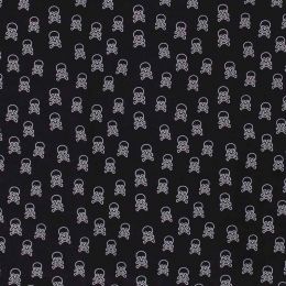 Cotton Print Fabric | Sail Away - Skull & Crossbones Black