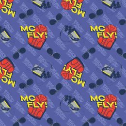 Licensed Cotton Fabric | Back To The Future Mcfly Purple