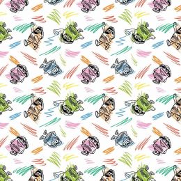 Licensed Cotton Fabric | Play Doh - Play white