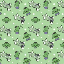 Licensed Cotton Fabric | The Incredible Hulk - Daddys Lil Hulk Green