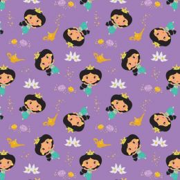 Licensed Cotton Fabric | Cute Jasmin Toss Light Purple