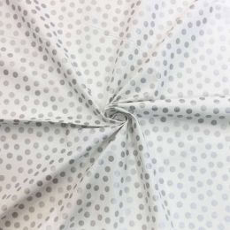 Pearlised Metallic Spot Fabric | White/Silver