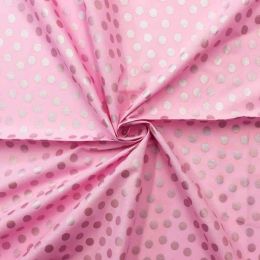 Pearlised Metallic Spot Fabric | Pink