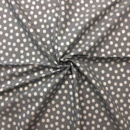 Pearlised Metallic Spot Fabric | Grey/Silver