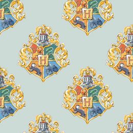Cotton Fabric Print | Harry Potter Hogwarts Crest Blue