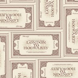Cotton Fabric Print | Harry Potter Ticket to Hogwarts
