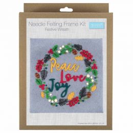 Needle Felting Kit With Frame | Festive Wreath