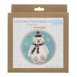 Embroidery Punch Needle Kit With Hoop | Polar Bear